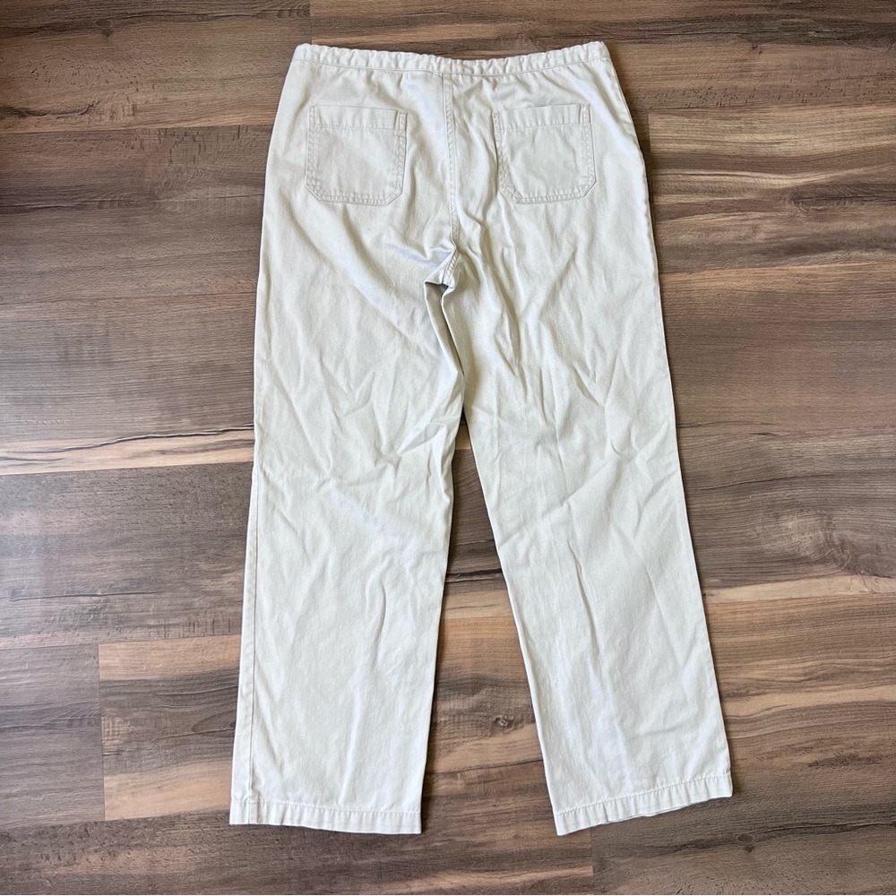 Vintage 90s Y2K Esprit Women's Drawstring Khaki Wide Leg Chino Pants Size Medium - Picture 5 of 6